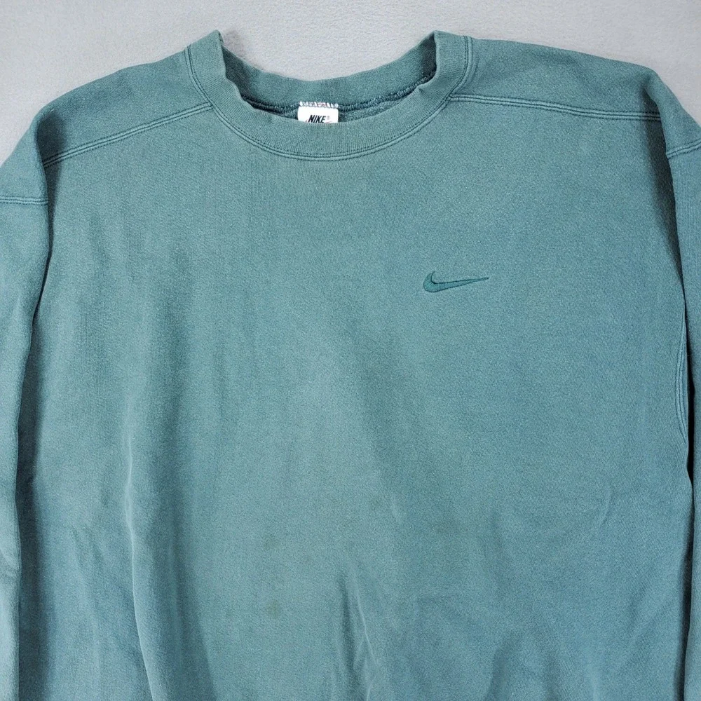 Nike Sweatshirt Men XXL Green Vintage 90s USA Made Embroidered Swoosh Crewneck